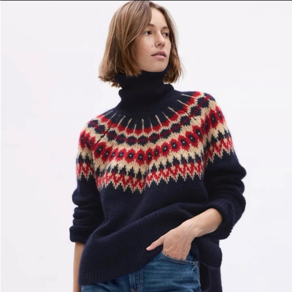 Gap 24/7 Split Hem Fair Isle Sweater - Medium